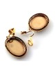 Antique Hand Painted Micro Portrait Clip-On Earrings in 10K Yellow Gold